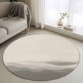 thumbnail image 1 of Area Rug 36in, Vintage Brown Gray Water Ripple Floor Carpet Living Room Rug, Abstract Minimalist Art Non-Slip Welcome Mat Indoor Rugs for Bedroom Dining Room, 1 of 9