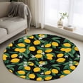 thumbnail image 1 of Area Rug 36in, Watercolor Summer Lemon Green Leaves Floor Carpet Living Room Rug, Vintage Plant Non-Slip Welcome Mat Indoor Rugs for Bedroom Dining Room, 1 of 9