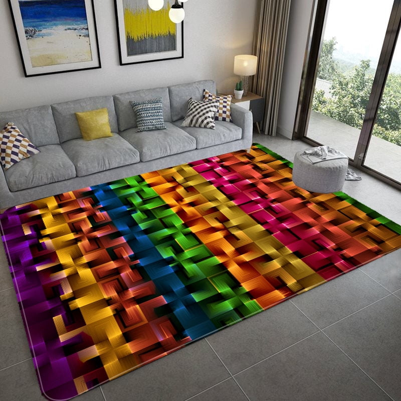 Area Rug 3D Printed Abstract for Living Room Bedroom Bedside Anti-Slip ...