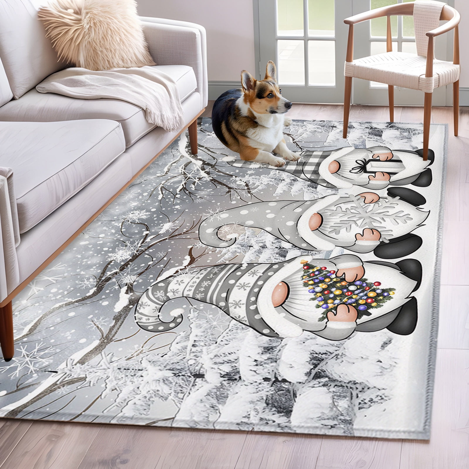 Area Rug 3x5 Ft Grey Christmas Non Slip Area Rugs For Bedroom Gnomes area-rug-3x5-ft-grey-christmas-non-slip-area-rugs-for-bedroom-gnomes