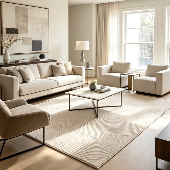 Area Rugs for Living Room,Yamaziot 6'x9' Washable Rug, Bedroom Area Rug Carper for Dining Room, Non Slip Modern Accent Carpet, Solid Beige