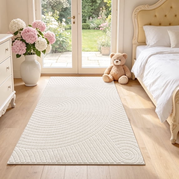 Area Rugs 3' x 5', Yamaziot Washable Rug, Area Rug for Living Room Bedroom Dining Room, Non Slip Modern Accent Carpet, Solid Beige