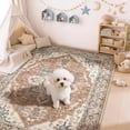 thumbnail image 1 of Toyoso 3x5 Vintage Persian Area Rug - Distressed Antique Rust Brown & Grey Silicone Carpet, 0.25" Low Pile Machine Washable Non-Slip Indoor Rug, Stain Resistant Pet Friendly Mat for Kitchen Office, 1 of 9