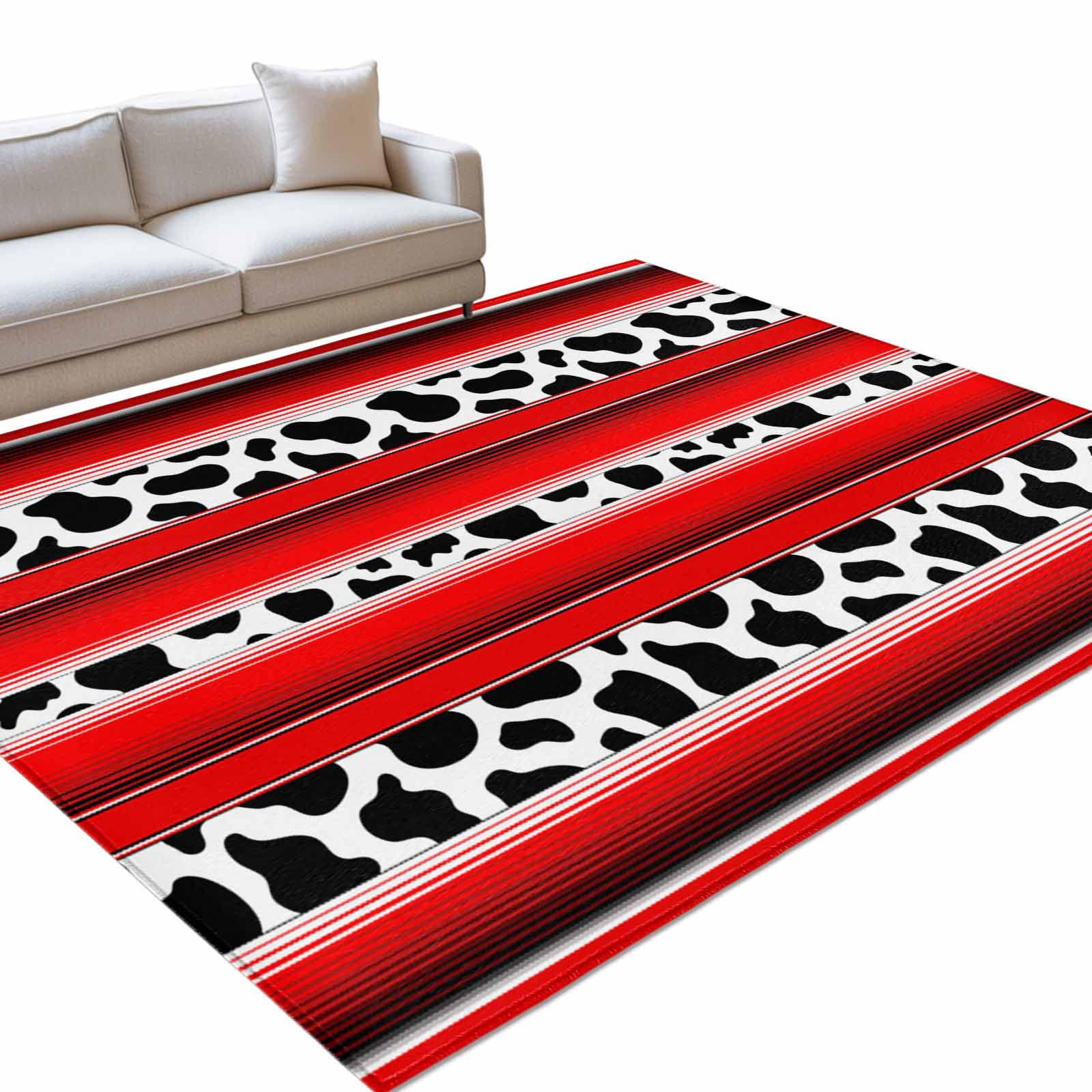 Area Rug 3x5ft, Abstract Animals Milk Cow Skin Texture Washable Rugs ...
