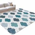 Area Rug 3x5ft, Abstract Blue Green Geometric Washable Rugs for Living ...