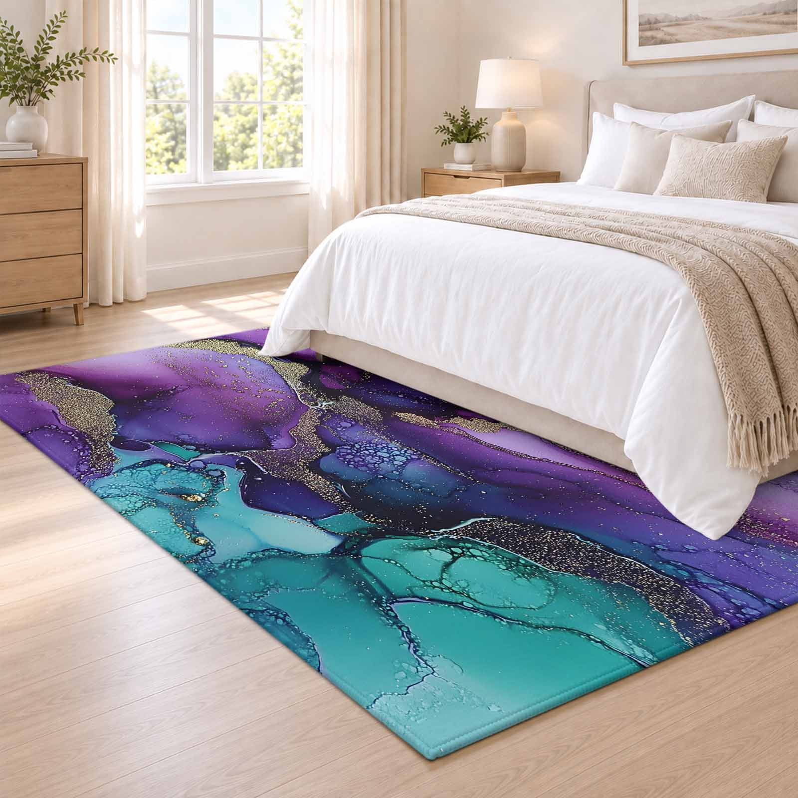Abstract Pattern Shag Rugs Area Rug 3x5ft Abstract Marble Texture Pattern Low Pile Washable Rug ...