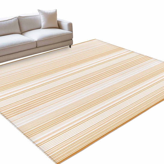 Area Rug 3x5ft, Abstract Orange Pinstripes Washable Rugs for Living ...