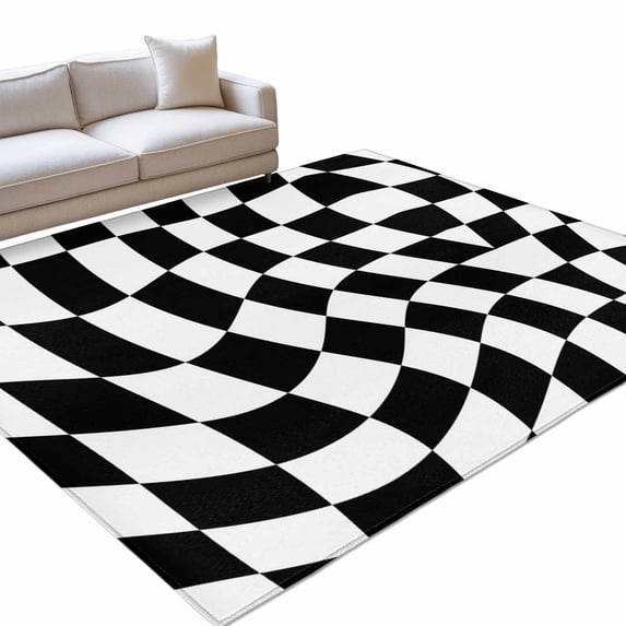 Area Rug 3x5ft Black and White Washable Area Rugs for Living Room ...
