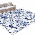 thumbnail image 1 of Area Rug 3x5ft Blue Flowers Washable Area Rugs for Living Room Bird Non Slip Floor Carpet Mat for Kitchen Entryway Bathroom Office Home Decor, 1 of 8