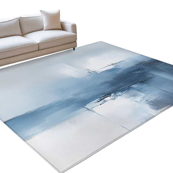 Area Rug 3x5ft Blue Modern Washable Area Rugs for Living Room Abstract ...