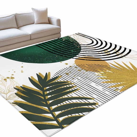 Area Rug 3x5ft Bohemian Plant Geometric Art Washable Area Rugs for ...