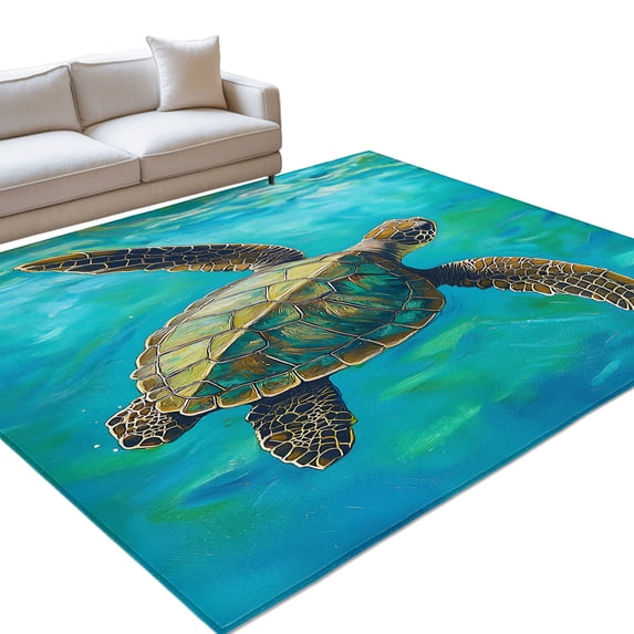Area Rug 3x5ft Brown Turtle Washable Area Rugs for Living Room Ombre ...