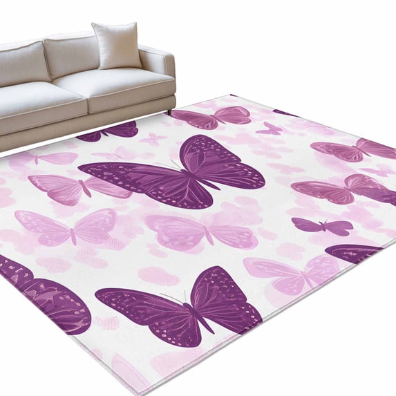 Area Rug 3x5ft Cartoon Butterflies Washable Area Rugs for Living Room ...