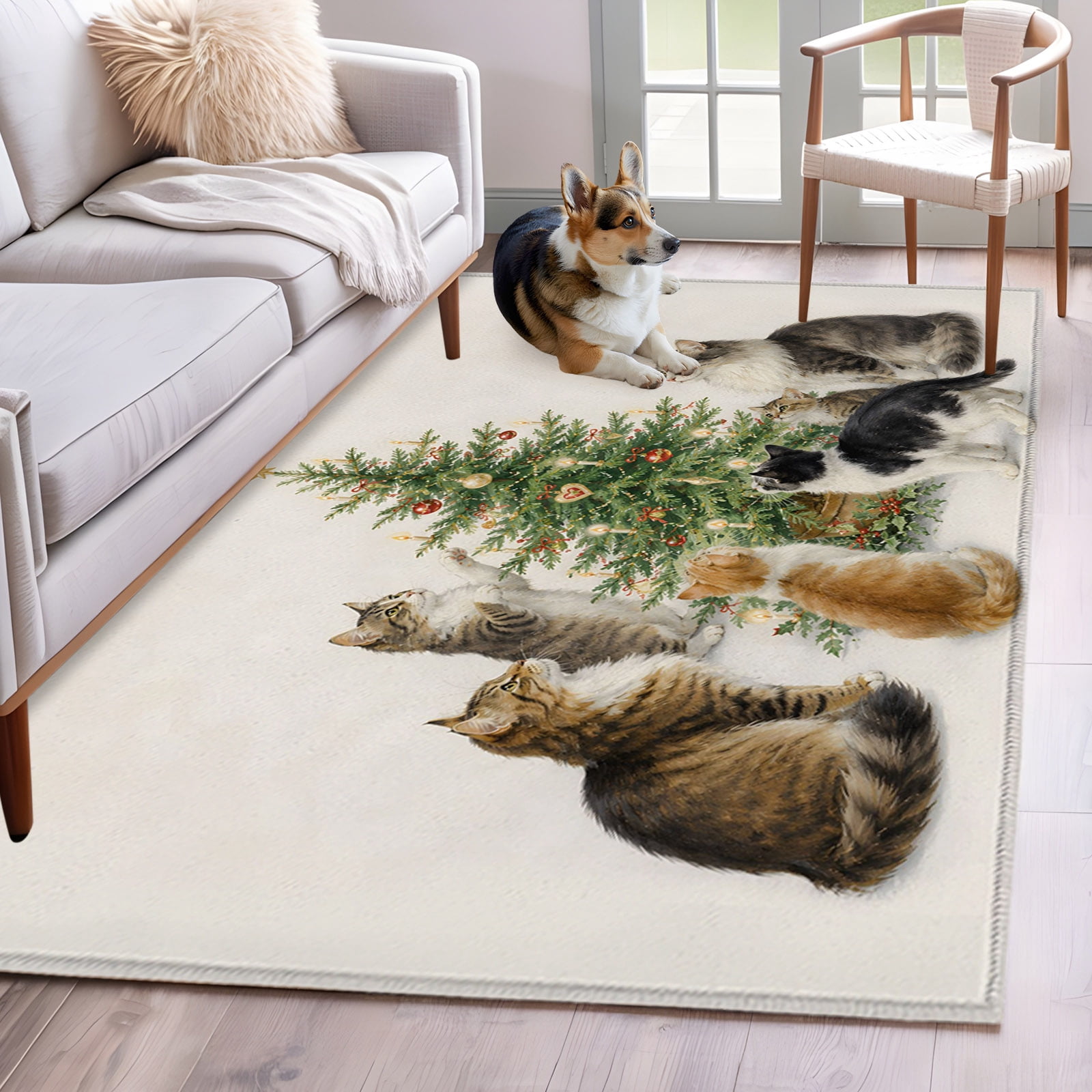 Area Rug 3x5ft, Cartoon Cute Cats Washable Rugs for Living Room Bedroom ...