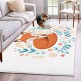 Area Rug 3x5ft Cartoons Foxes Area Rugs Washable Low Pile Floor Carpet ...