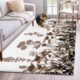 Area Rug 3x5ft Country Flower Silhouette Area Rugs Washable Low Pile ...