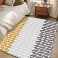 thumbnail image 1 of Area Rug 3x5ft Geometric Chevron Orange Carpets Indoor Floor Area Mat Washable Entrance Mat Rugs for Living Room Dining Room Kitchen Bedroom, Orange Grey Stripes Sofa Throw Carpet, 1 of 9