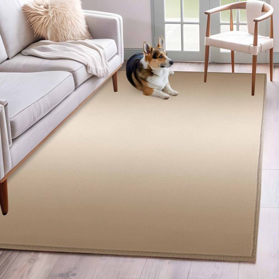Area Rug 3x5ft Khaki Gradient Pattern Area Rugs Washable Low Pile Floor Carpet for Bedroom, Abstract Monochrome Art Non Slip Soft Rugs for Living Room Entryway Dining Room