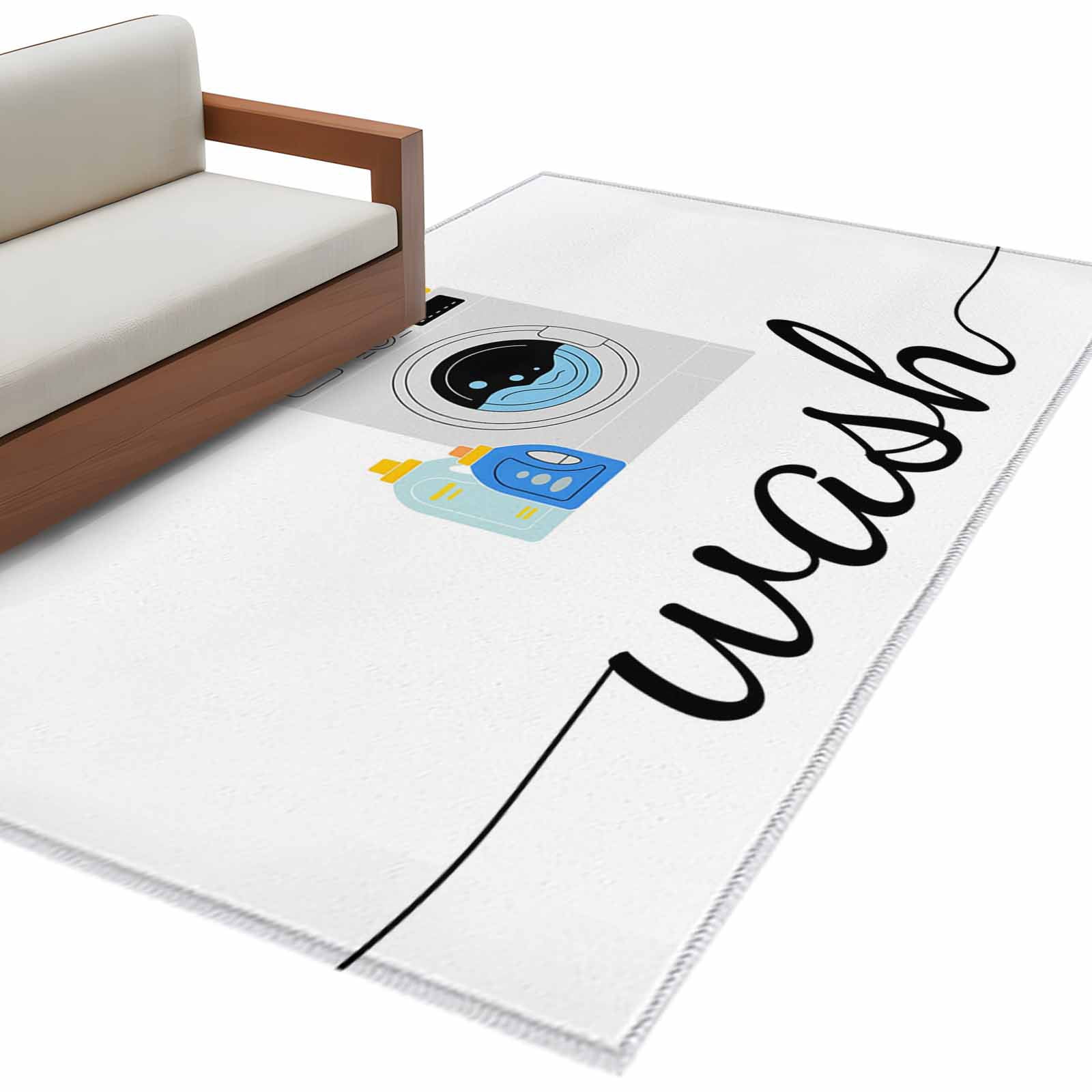 Area Rug 3x5ft, Laundry Room Minimalist Washable Rugs for Living Room ...