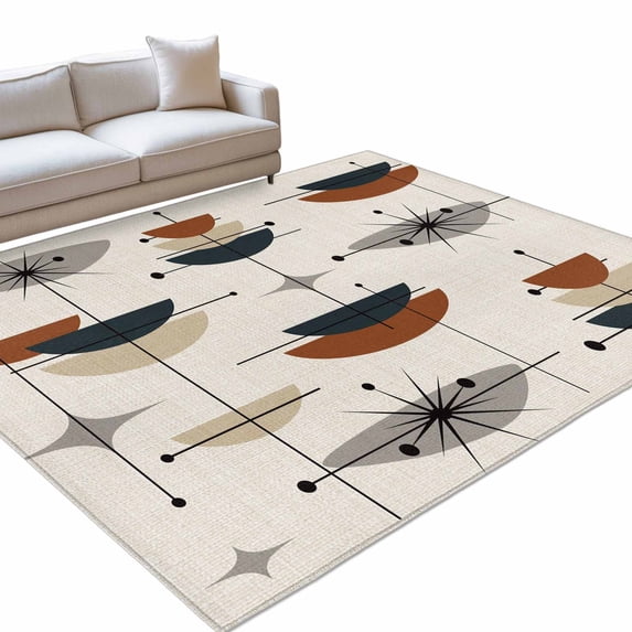 Area Rug 3x5ft Mid Century Modern Washable Area Rugs for Living Room ...