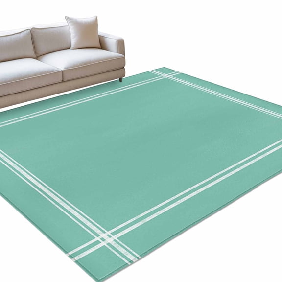 Area Rug 3x5ft Mint Green Turquoise Washable Area Rugs for Living Room Solid Teal Color Non Slip Floor Carpet Mat for Kitchen Entryway Bathroom Office Home Decor