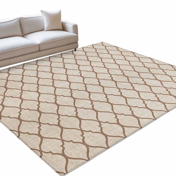 Area Rug 3x5ft Moroccan Pattern Washable Area Rugs for Living Room Rustic Vintage Khaki Non Slip Floor Carpet Mat for Kitchen Entryway Bathroom Office Home Decor