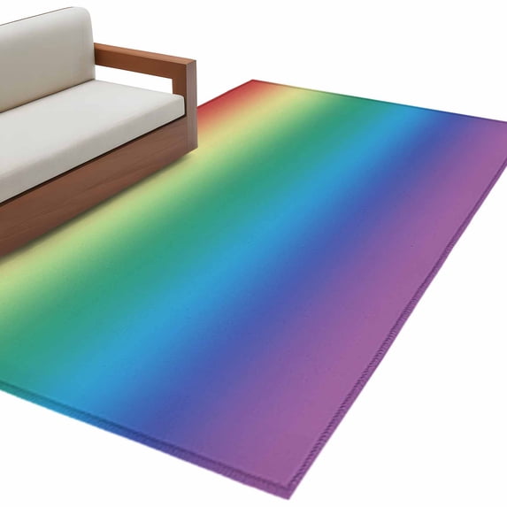 Area Rug 3x5ft, Multicolor Rainbow Abstract Colored Gradient Washable Rugs for Living Room Bedroom, Ombre Art Soft Non-slip Area Rugs Rectangle Floor Carpet for Dining Room