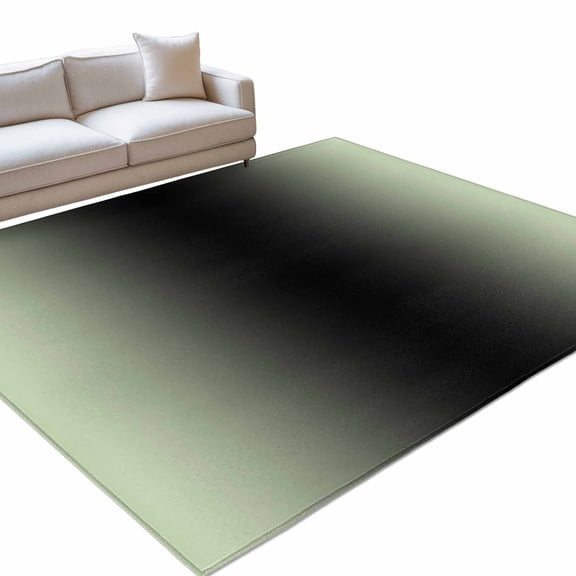 Area Rug 3x5ft Ombre Light Green Black Washable Area Rugs for Living Room Gradient Color Non Slip Floor Carpet Mat for Kitchen Entryway Bathroom Office Home Decor