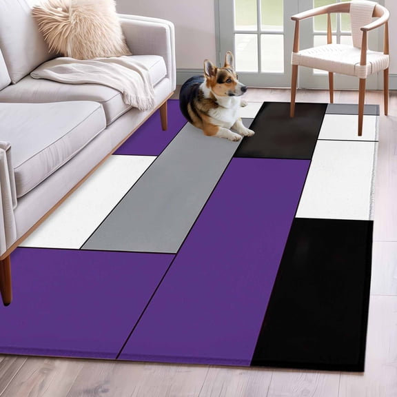 Washable Abstract Shape Rug Hip Hop Street Art Area Rugs, Abstract Graffiti Carpet, Washable Non ...