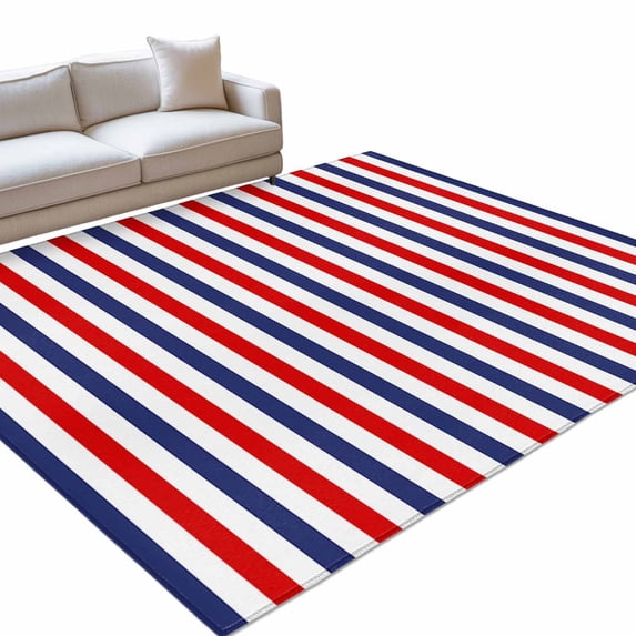 Area Rug 3x5ft Red Blue Stripes Washable Area Rugs for Living Room ...