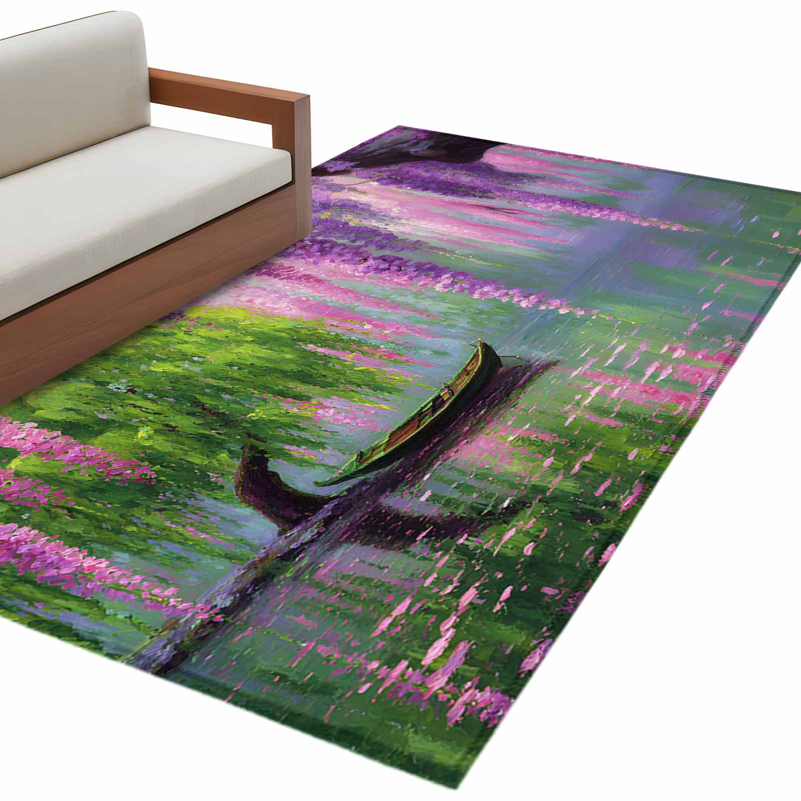 Sprinkle Area Rug Area Rug 3x5ft, Spring Wisteria Willow Lake Washable Rugs for Living ...