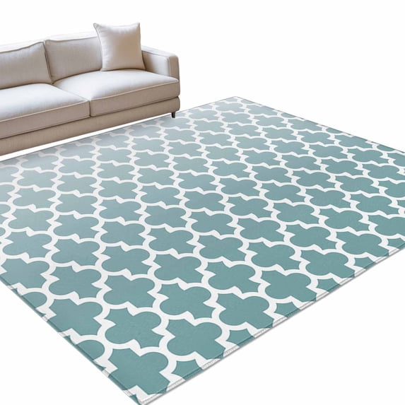Area Rug 3x5ft Teal Moroccan Washable Area Rugs for Living Room ...