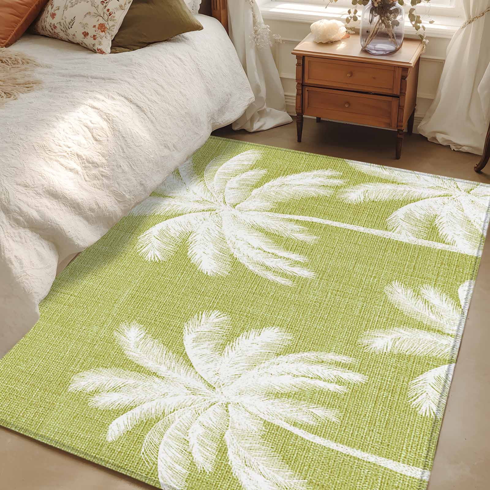 Area Rug 3x5ft Tropical Palm Trees Carpets Indoor Floor Area Mat ...