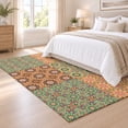 Area Rug 3x5ft Vintage Flower Pattern Low Pile Washable Rug Soft ...