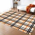 thumbnail image 1 of Area Rug 4'x6' Abstract Stripes Orange Black Grey Plaid Washable Area Rugs Non Shedding Floor Carpet Rubber Backing Non-Slip Indoor Mats for Living Room Bedroom Kitchen, 1 of 8