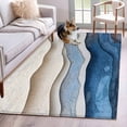 thumbnail image 1 of Area Rug 4'x6', Blue Ombre Non-slip Runner Rug Carpet for Bedside, Modern Wave Abstract Art Washable Outdoor Indoor Area Rugs Mat for Entryway/Living Room/Bedroom/Kitchen/Office, 1 of 9
