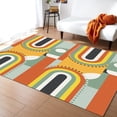 thumbnail image 1 of Area Rug 4'x6' Mid-Century Modern Art Geometric Abstract Yellow Orange Washable Area Rugs Non Shedding Floor Carpet Rubber Backing Non-Slip Indoor Mats for Living Room Bedroom Kitchen, 1 of 8