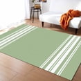 thumbnail image 1 of Area Rug 4'x6' Sage Green White Stripes Washable Area Rugs Non Shedding Floor Carpet Rubber Backing Non-Slip Indoor Mats for Living Room Bedroom Kitchen, 1 of 8
