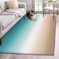 thumbnail image 1 of Area Rug 4'x6',Teal Beige Ombre Cream Non-slip Runner Rug Carpet for Bedside,Modern Turquoise Abstract Art Aesthetics Outdoor Indoor Area Rugs Mat for Entryway/Living Room/Bedroom/Kitchen/Office, 1 of 9