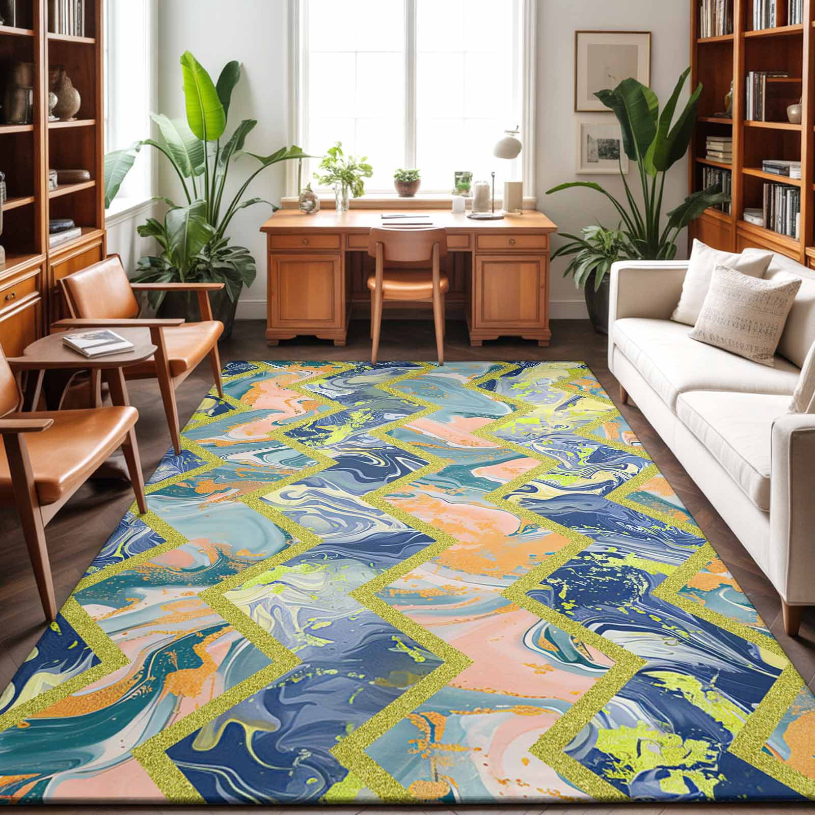 Area Rug 48×72in, Abstract Marble Stone Texture Floor Carpet Living ...