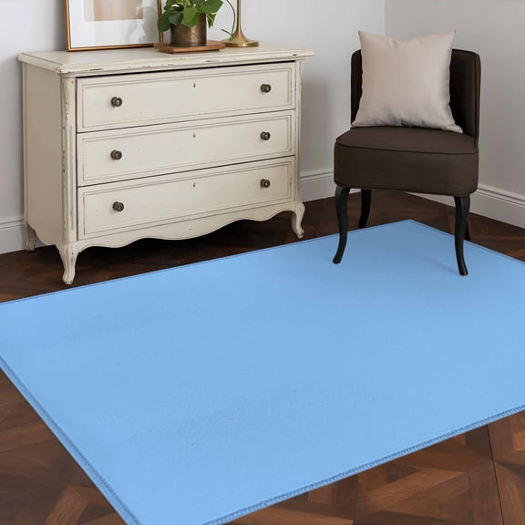 Area Rug 48×72in, Abstract Sky Blue Theme Floor Carpet Living Room Rug, Modern Minimalist Art Non-Slip Welcome Mat Indoor Rugs for Bedroom Dining Room