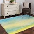 thumbnail image 1 of Area Rug 48×72in, Blue Green Gradient Background Floor Carpet Living Room Rug, Yellow Abstract Art Non-Slip Welcome Mat Indoor Rugs for Bedroom Dining Room, 1 of 9