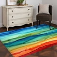 thumbnail image 1 of Area Rug 48×72in, Colorful Marble Rainbow Wave Floor Carpet Living Room Rug, Abstract Geometric Modern Art Non-Slip Welcome Mat Indoor Rugs for Bedroom Dining Room, 1 of 9