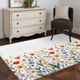 thumbnail image 1 of Area Rug 48×72in, Colorful Wildflower Botanical Floor Carpet Living Room Rug, Vintage Farm Floral Plant Non-Slip Welcome Mat Indoor Rugs for Bedroom Dining Room, 1 of 9