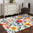 thumbnail image 1 of Area Rug 48×72in, Country Watercolor Flower Leaf Seamless Floor Carpet Living Room Rug, Blossom Floral Watercolor Non-Slip Welcome Mat Indoor Rugs for Bedroom Dining Room, 1 of 9