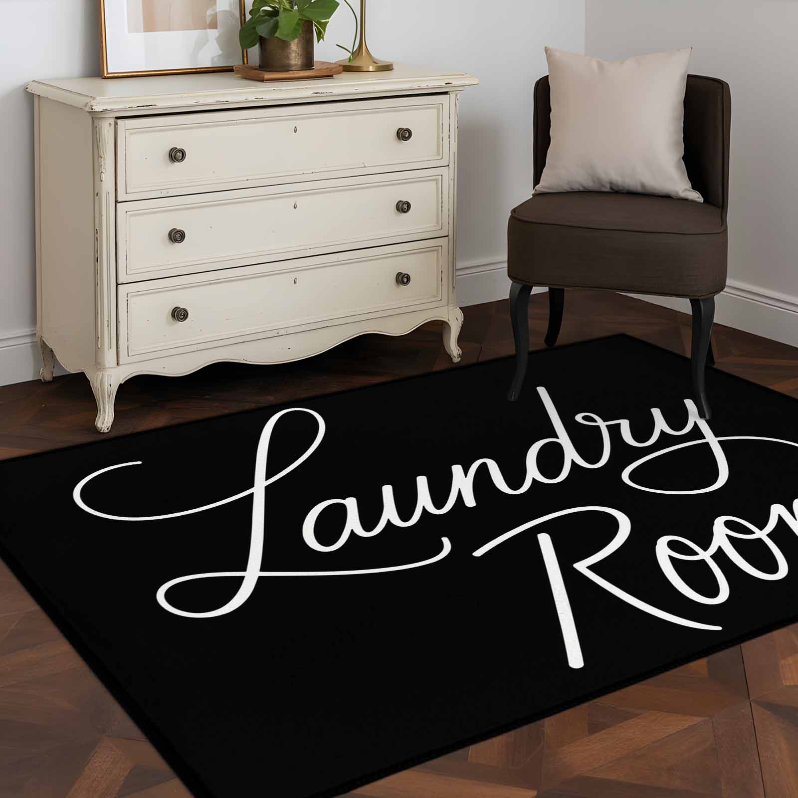 Area Rug 48×72in, Laundry Room Words Floor Carpet Living Room Rug ...