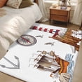 thumbnail image 1 of Area Rug 48×72in, Oceans Lighthouses Boat Anchors Floor Carpet Living Room Rug, Compass Seagulls Non-Slip Welcome Mat Indoor Rugs for Bedroom Dining Room, 1 of 9