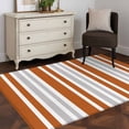 thumbnail image 1 of Area Rug 48×72in, Orange Gray Vertical Striped Floor Carpet Living Room Rug, Classic Geometric Line Non-Slip Welcome Mat Indoor Rugs for Bedroom Dining Room, 1 of 9