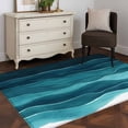 thumbnail image 1 of Area Rug 48×72in, Summer Gradient Blue Ocean Wave Floor Carpet Living Room Rug, Abstract Water Ripple Non-Slip Welcome Mat Indoor Rugs for Bedroom Dining Room, 1 of 9