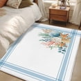 thumbnail image 1 of Area Rug 48×72in, Summer Marine Life Sea Stars Corals Floor Carpet Living Room Rug, Blue Striped Non-Slip Welcome Mat Indoor Rugs for Bedroom Dining Room, 1 of 9